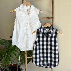 Pair of J.Crew button up sleeveless shirts